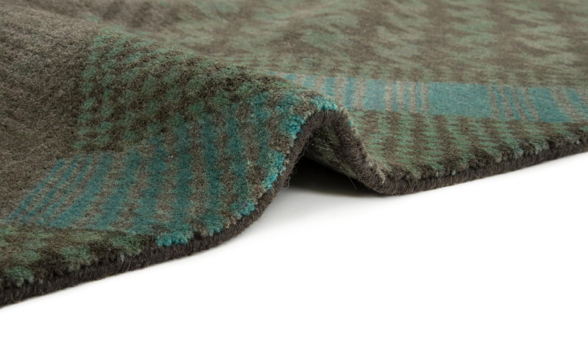 8' x 9' 10 Hand Knotted Modern Manshu Wool Rug
