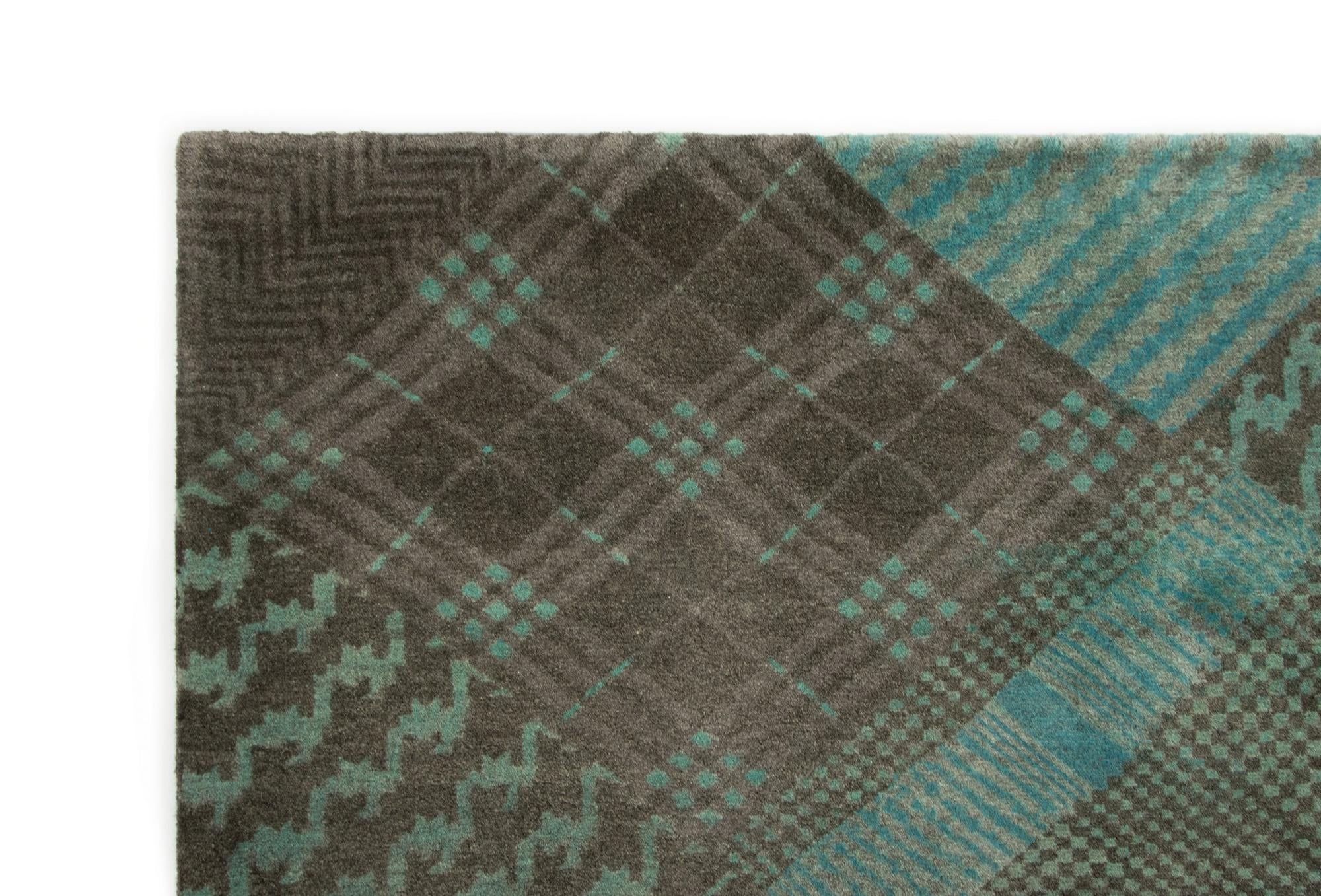 8' x 9' 9 Hand Knotted Modern Manshu Wool Rug