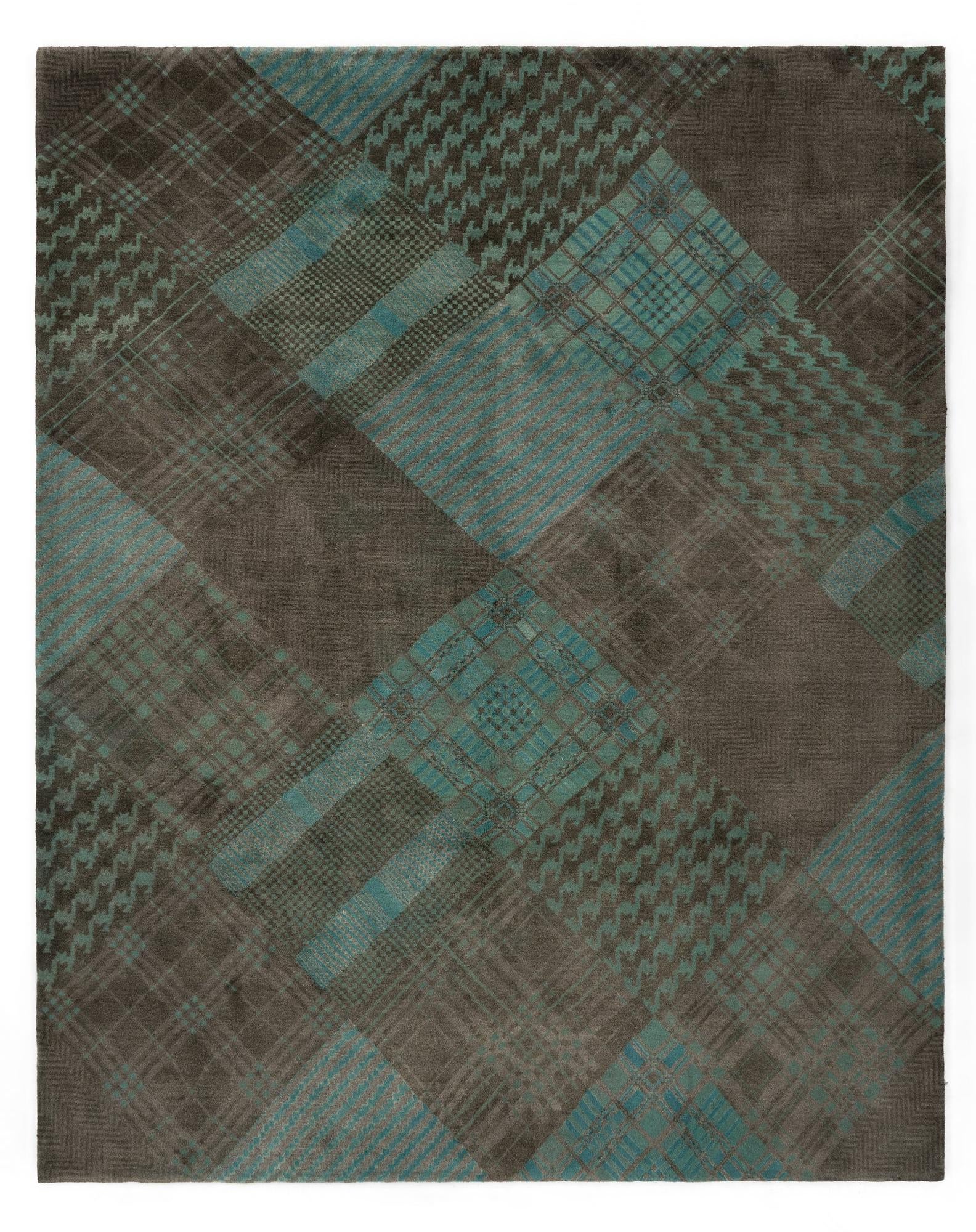 8' x 9' 9 Hand Knotted Modern Manshu Wool Rug