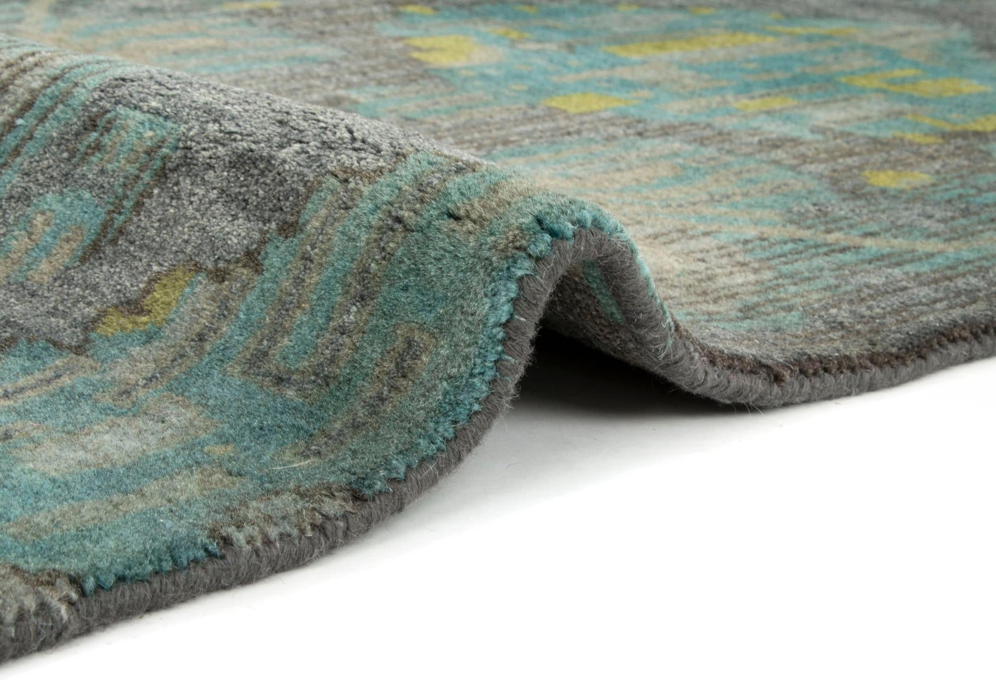 7' 11 x 9' 11 Hand Knotted Modern Manshu Rug