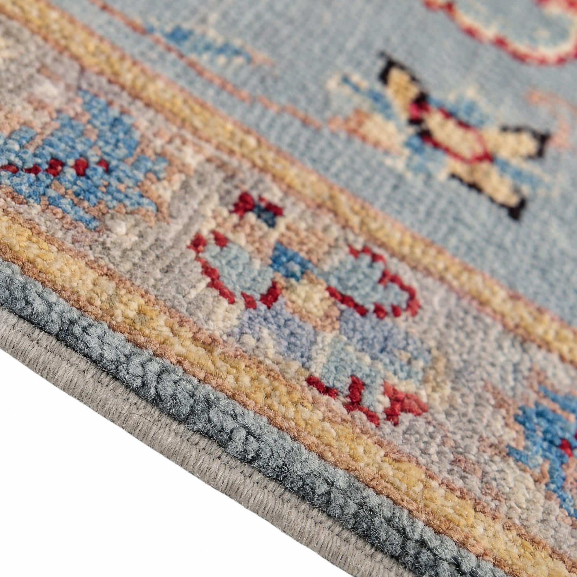 60cm x 90cm Hand Knotted Modern Ziegler Rug