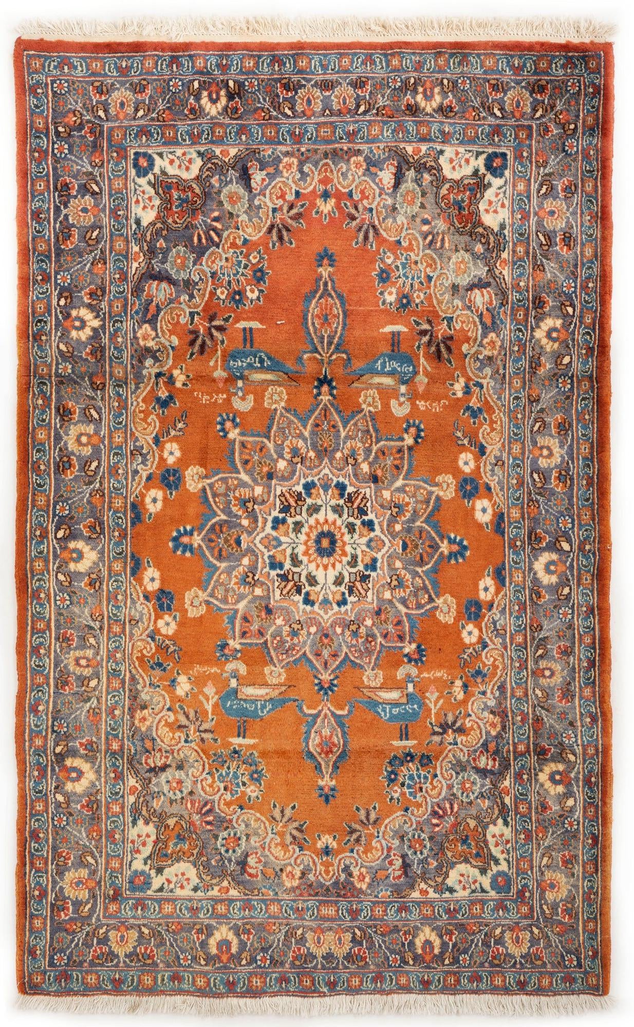 4' 2 x 6' 5 Hand Knotted Mood Persian Wool Rug