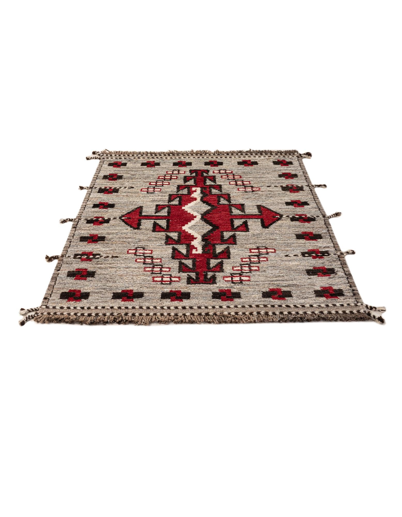 4' 3 x 5' 10 Hand Knotted Moroccan Wool Rug