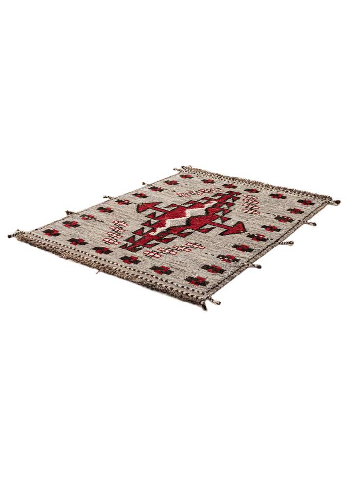 4' 3 x 5' 10 Hand Knotted Moroccan Wool Rug
