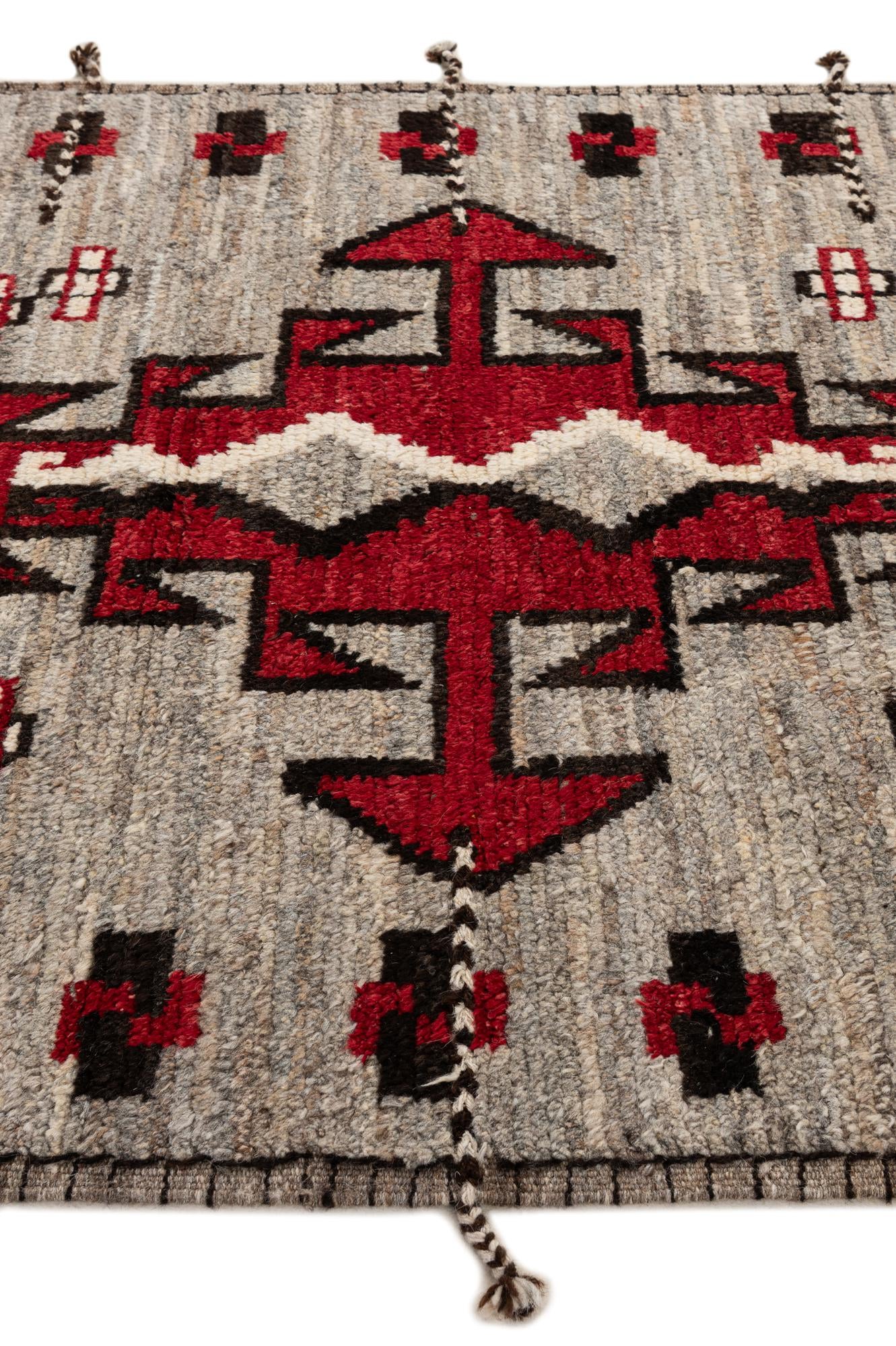 4' 3 x 5' 10 Hand Knotted Moroccan Wool Rug