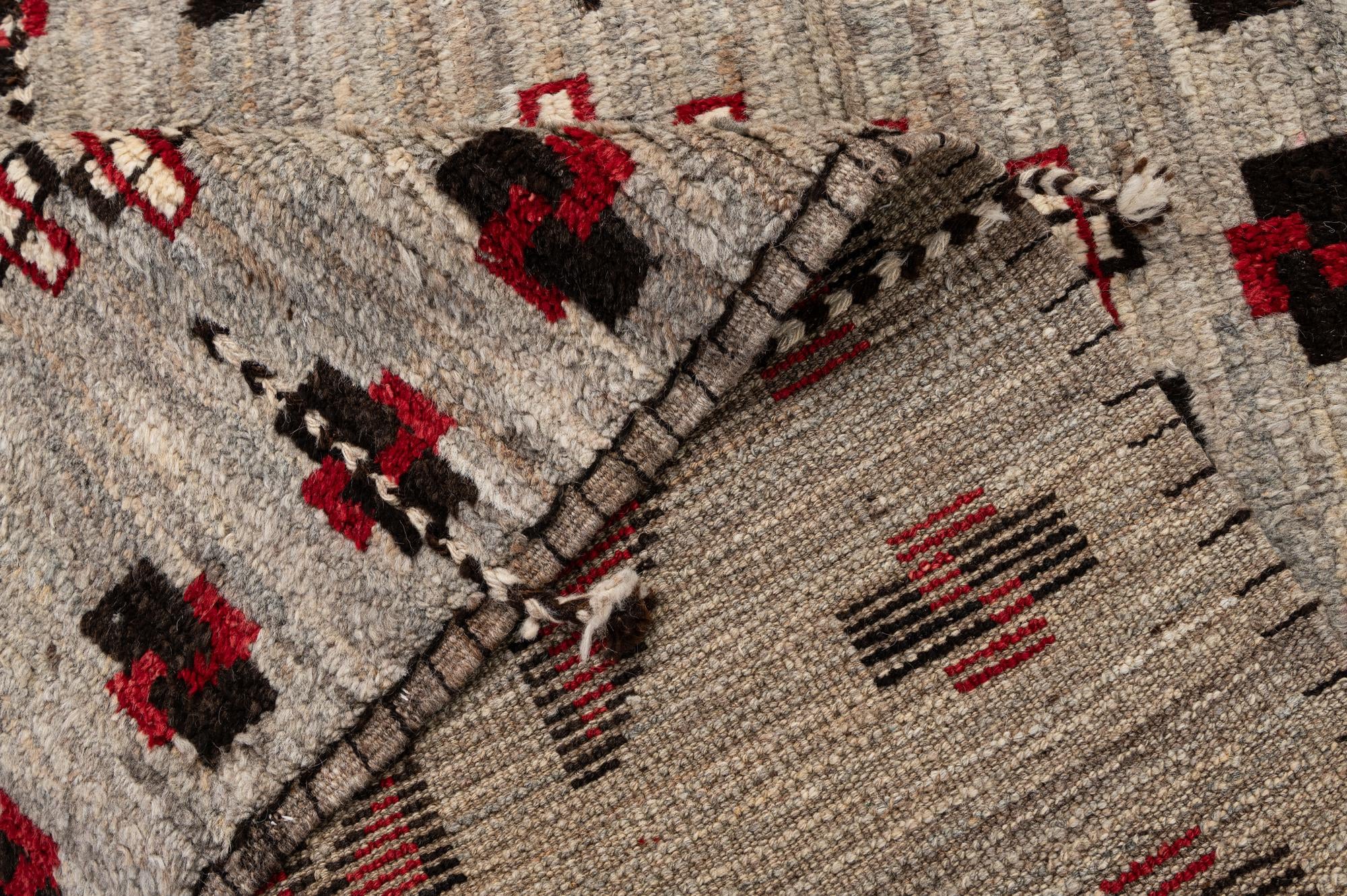 4' 3 x 5' 10 Hand Knotted Moroccan Wool Rug
