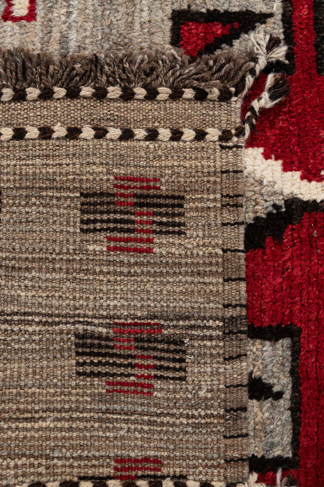 4' 3 x 5' 10 Hand Knotted Moroccan Wool Rug