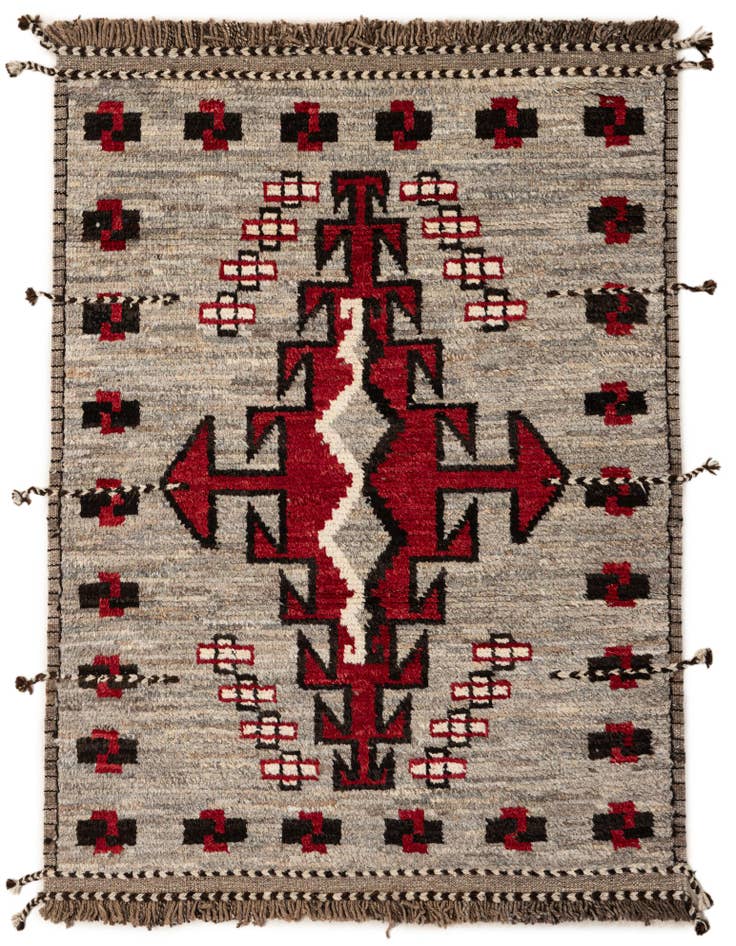 Detail image of 4' 3 x 5' 10 Hand Knotted Moroccan Wool Rug