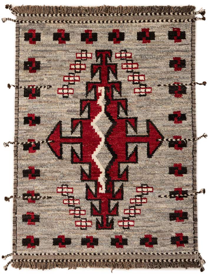 4' 3 x 5' 10 Hand Knotted Moroccan Wool Rug