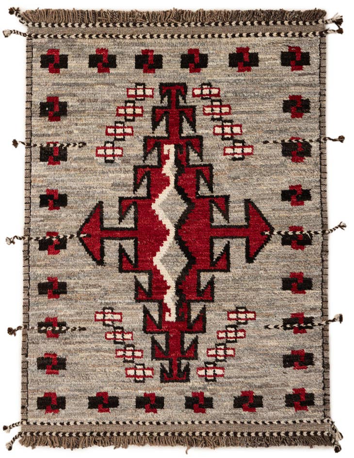 Detail image of 4' 3 x 5' 10 Hand Knotted Moroccan Wool Rug