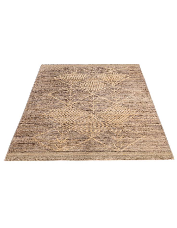 Detail image of 4' 8 x 6' 2 Hand Knotted Moroccan Wool Rug