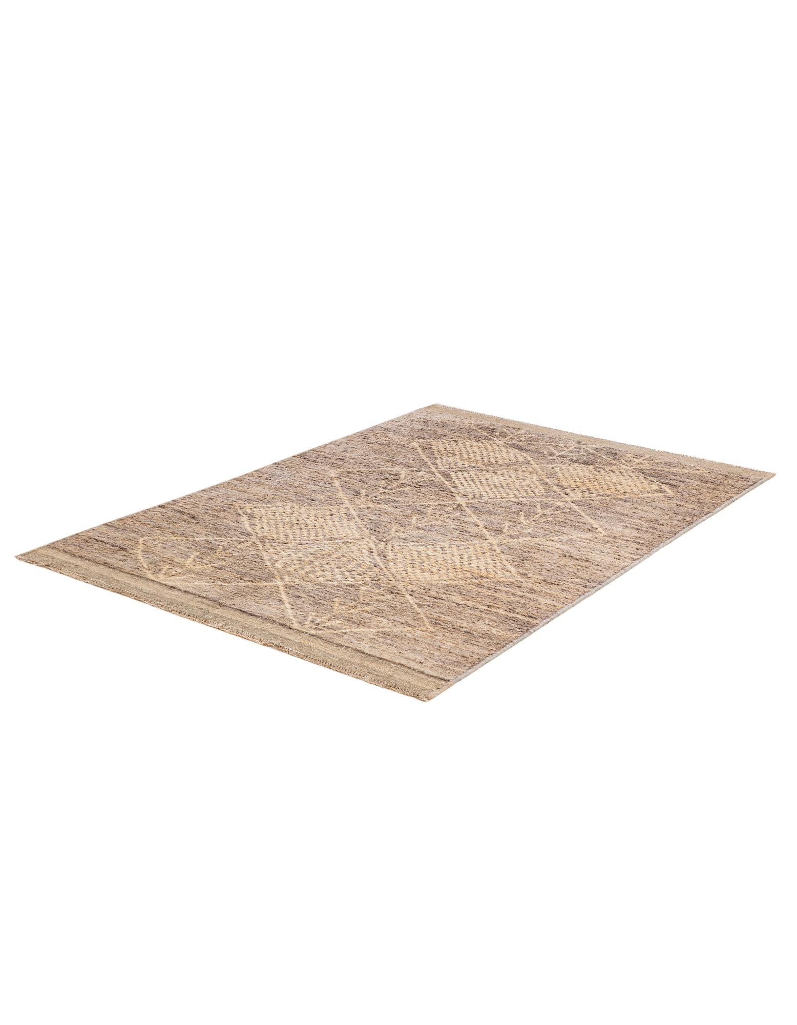 4' 8 x 6' 2 Hand Knotted Moroccan Wool Rug