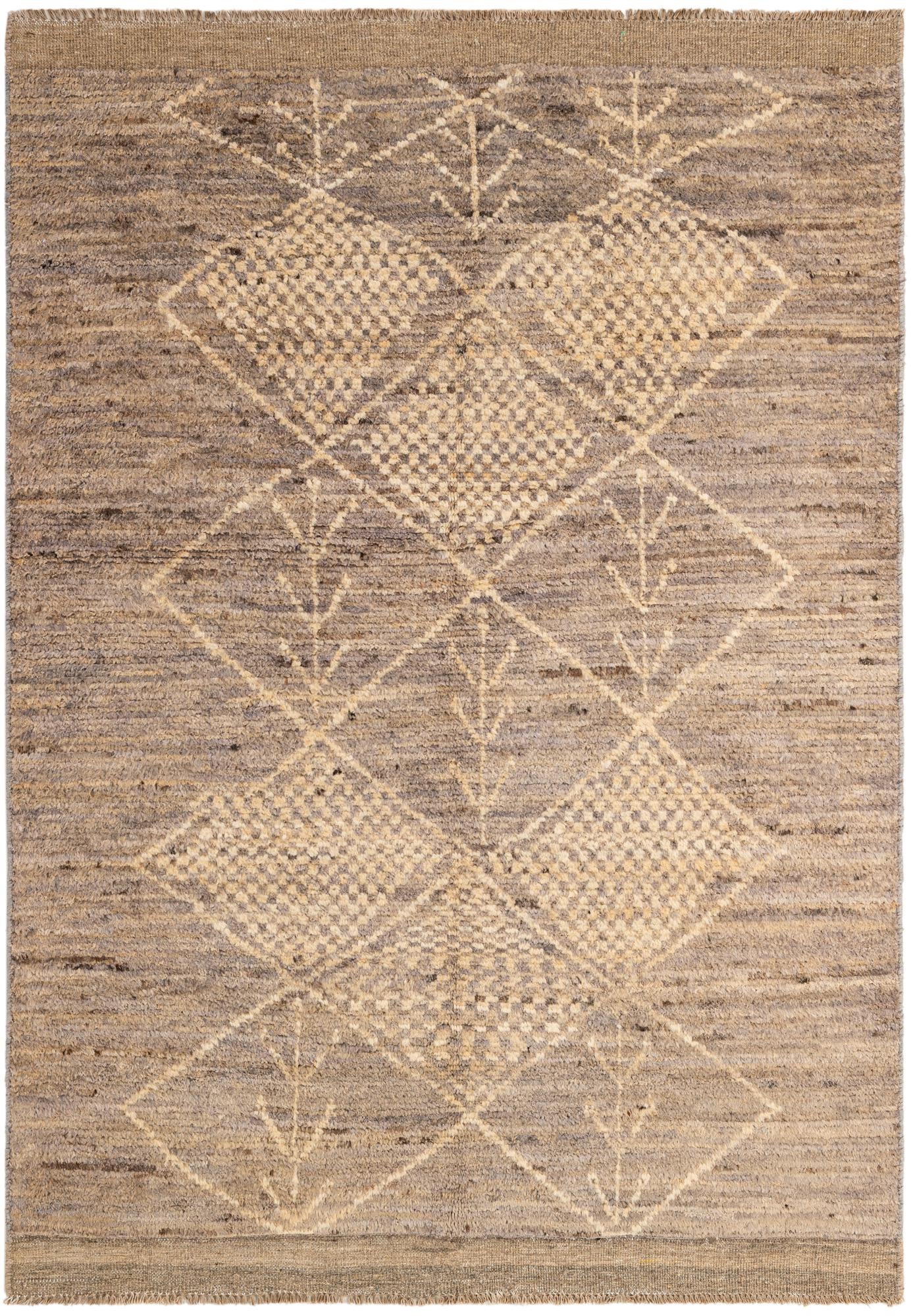 4' 8 x 6' 2 Hand Knotted Moroccan Wool Rug