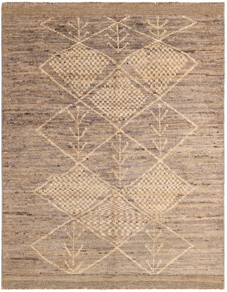 Detail image of 4' 8 x 6' 2 Hand Knotted Moroccan Wool Rug
