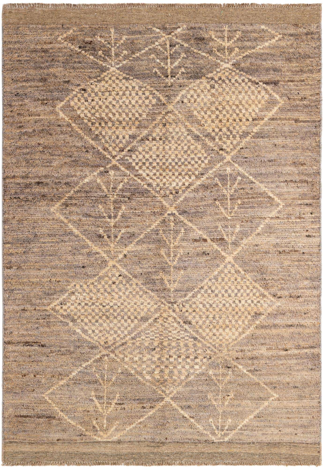 4' 8 x 6' 2 Hand Knotted Moroccan Wool Rug