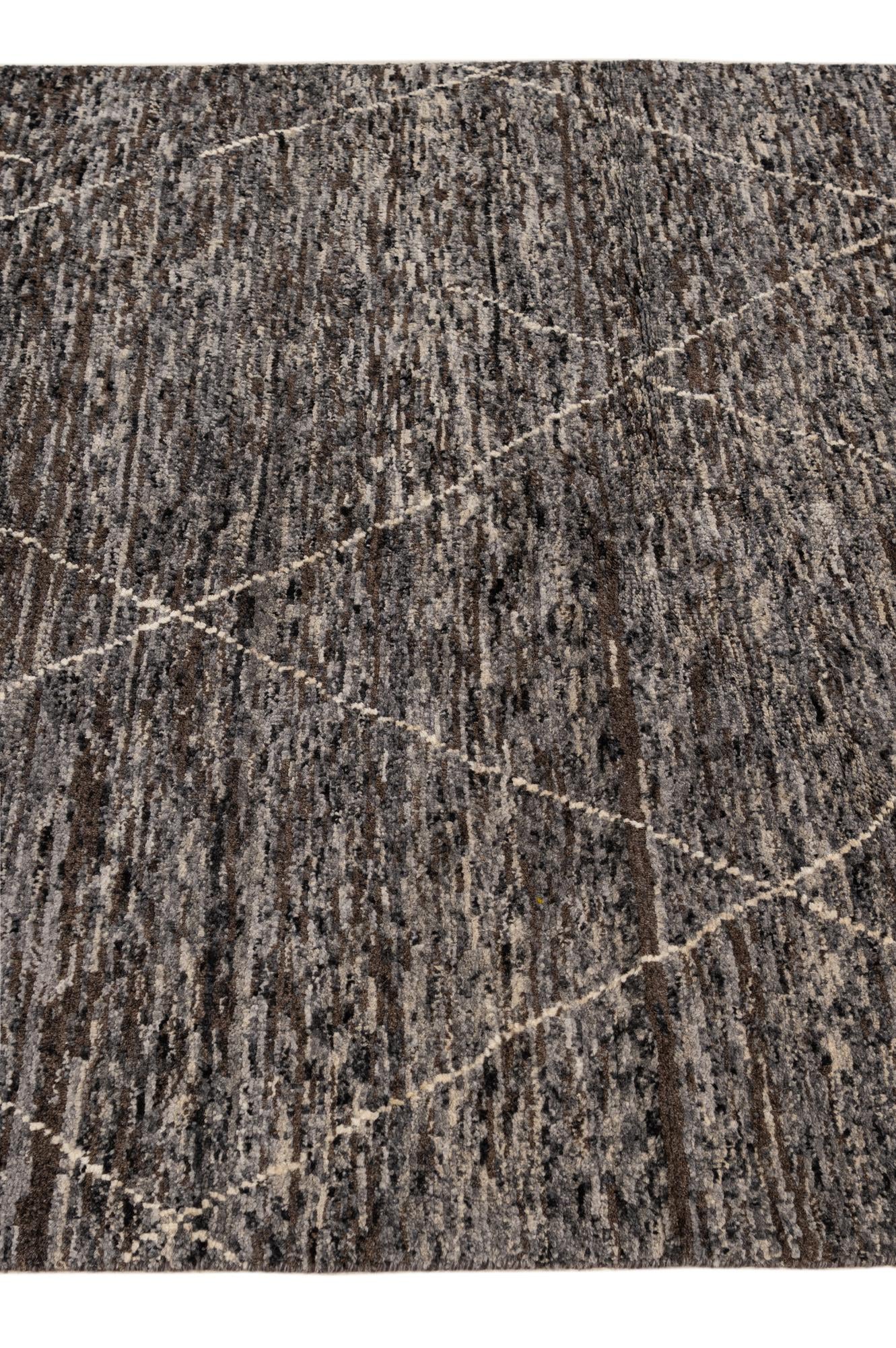 4' 7 x 6' 5 Hand Knotted Moroccan Wool Rug