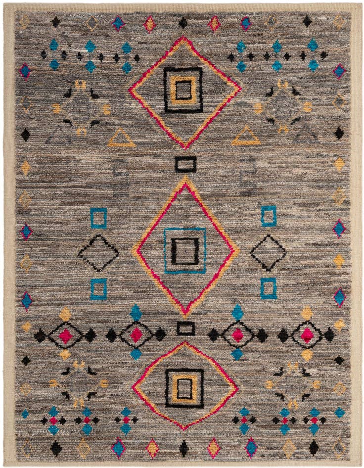 Detail image of 5' 4 x 7' 11 Hand Knotted Moroccan Wool Rug