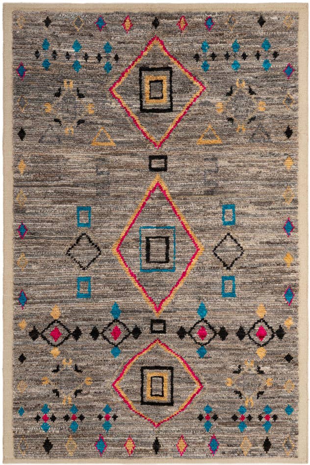 Detail image of 5' 4 x 7' 11 Hand Knotted Moroccan Wool Rug