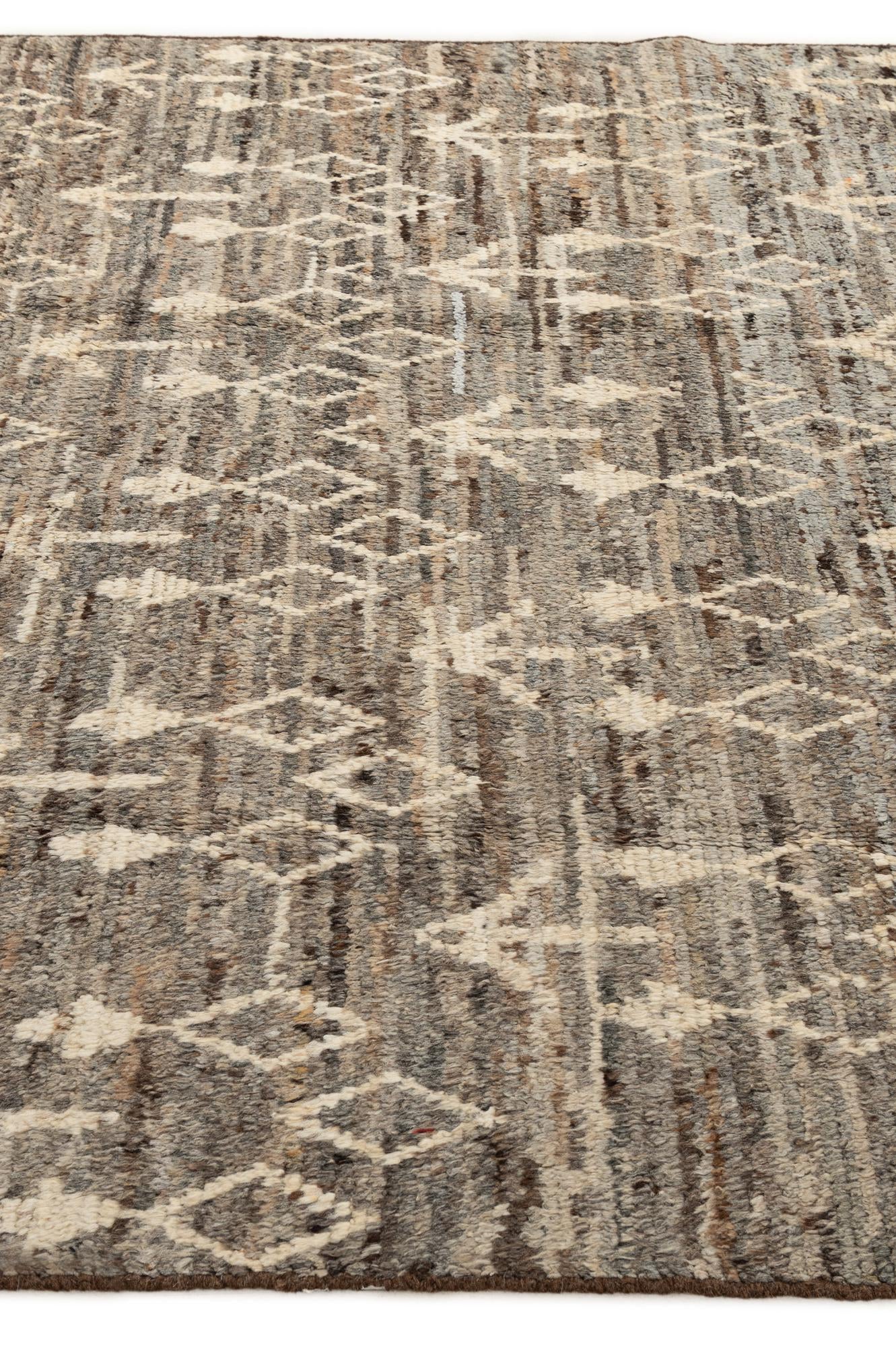 6' 8 x 9' 9 Hand Knotted Moroccan Wool Rug