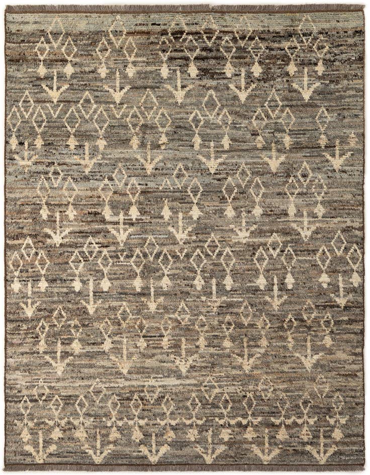 Detail image of 6' 8 x 9' 9 Hand Knotted Moroccan Wool Rug