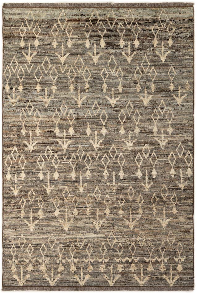 Detail image of 6' 8 x 9' 9 Hand Knotted Moroccan Wool Rug