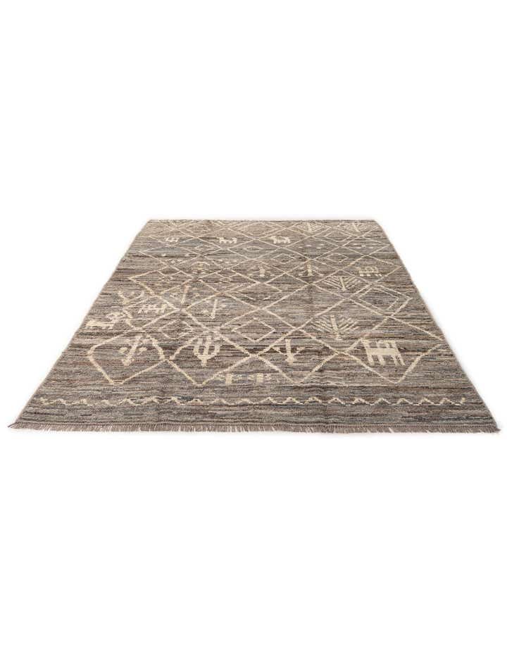 6' 10 x 9' 8 Hand Knotted Moroccan Wool Rug