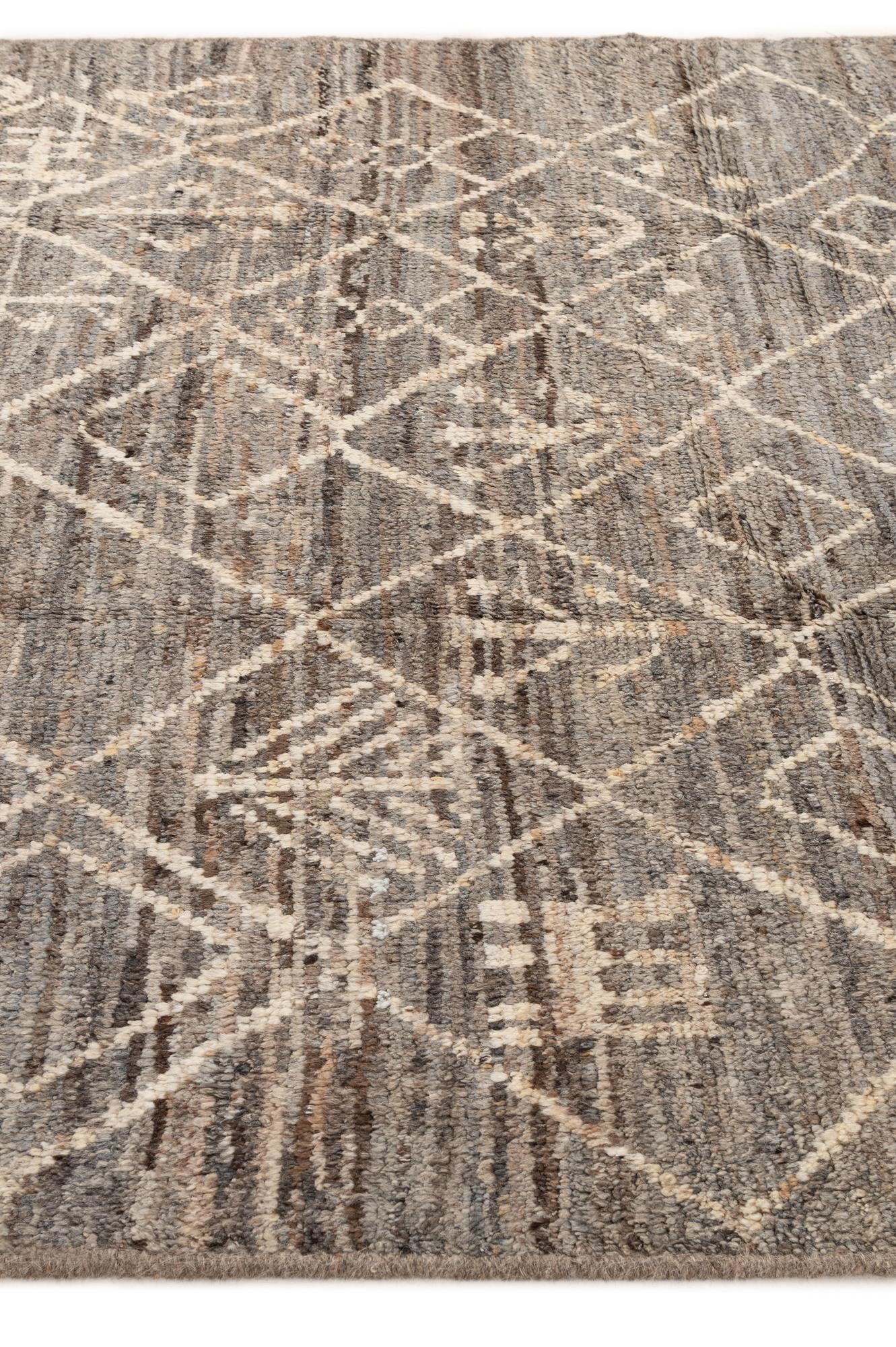 6' 10 x 9' 8 Hand Knotted Moroccan Wool Rug