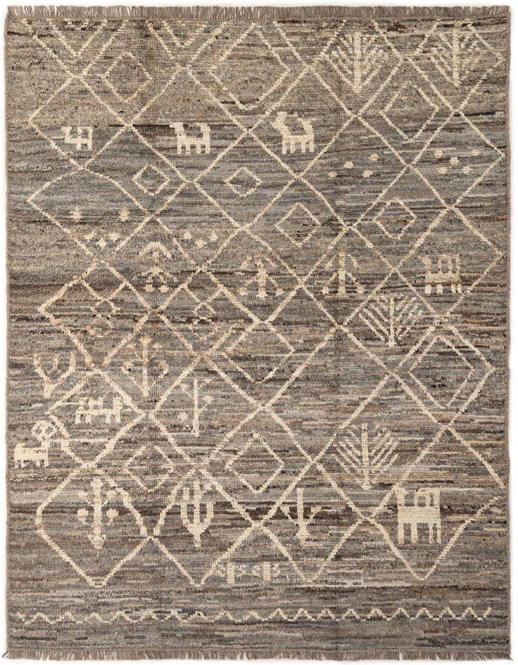 Detail image of 6' 10 x 9' 8 Hand Knotted Moroccan Wool Rug