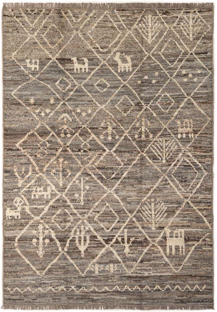 6' 10 x 9' 8 Hand Knotted Moroccan Wool Rug