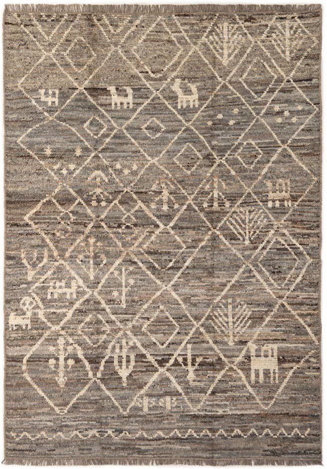 Detail image of 6' 10 x 9' 8 Hand Knotted Moroccan Wool Rug