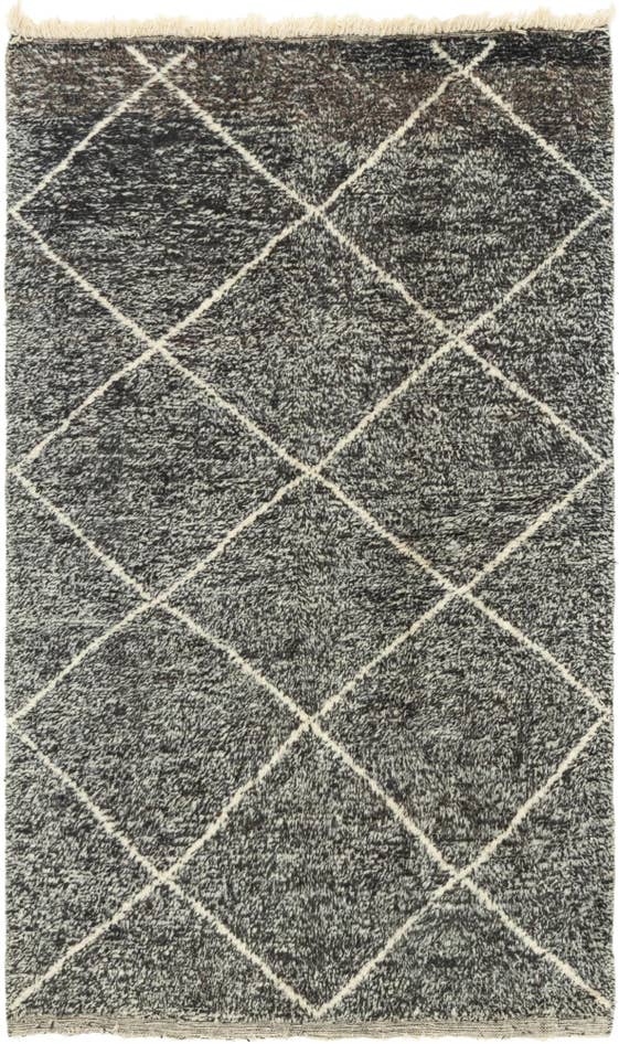 Detail image of 4' 10 x 7' 10 Hand Knotted Moroccan Wool Rug