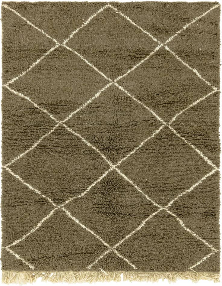 Detail image of 4' 9 x 7' 3 Hand Knotted Moroccan Wool Rug