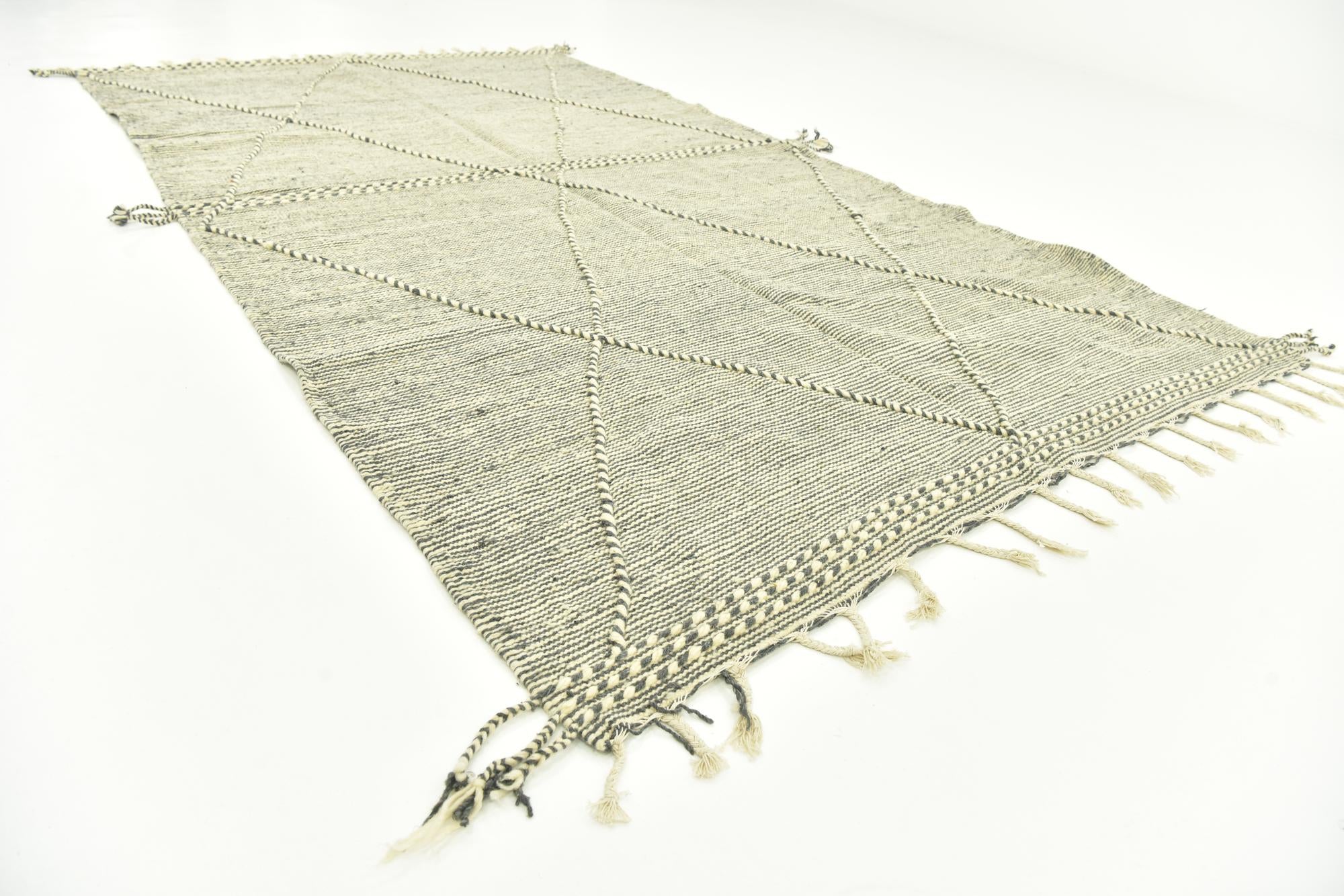 6' 2 x 10' 7 Hand Knotted Moroccan Wool Rug