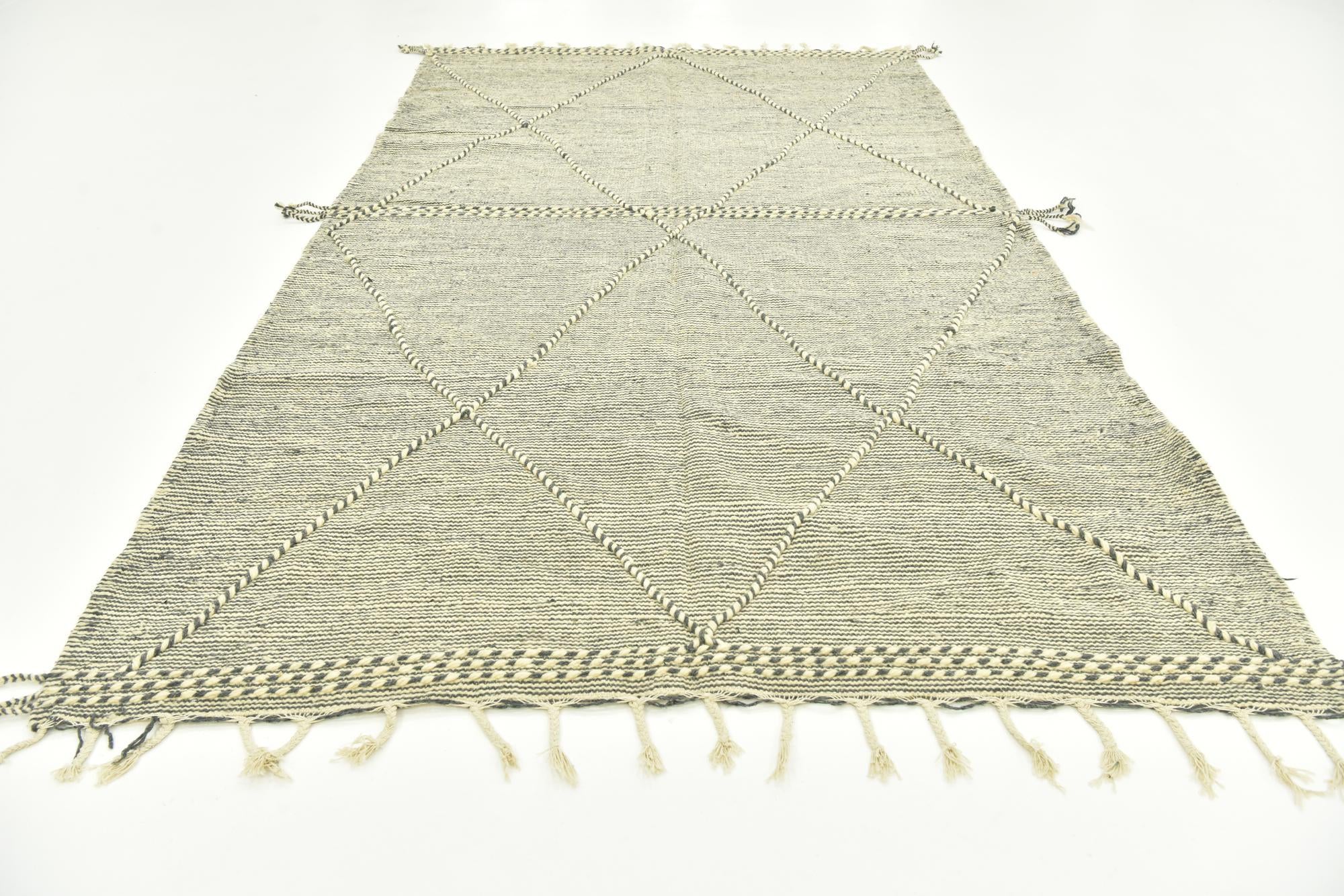 6' 2 x 10' 7 Hand Knotted Moroccan Wool Rug