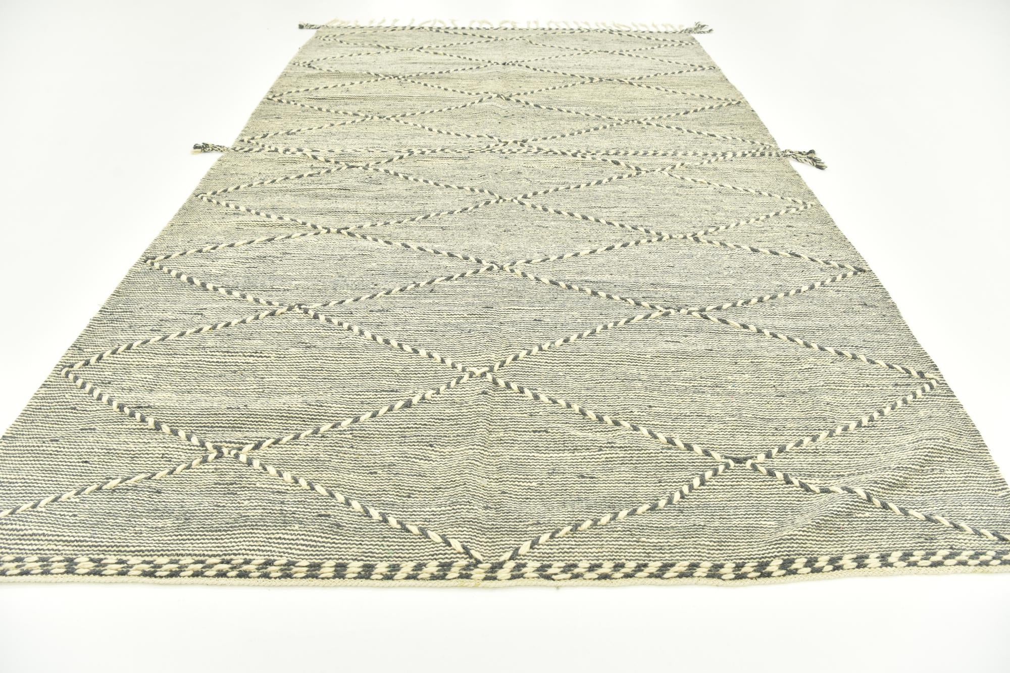 6' 8 x 11' 2 Hand Knotted Moroccan Wool Rug