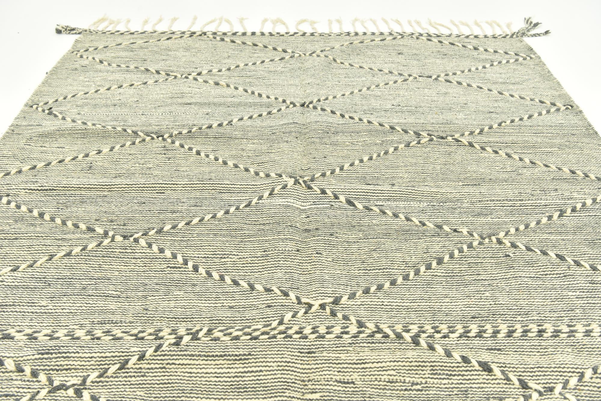 6' 8 x 11' 2 Hand Knotted Moroccan Wool Rug