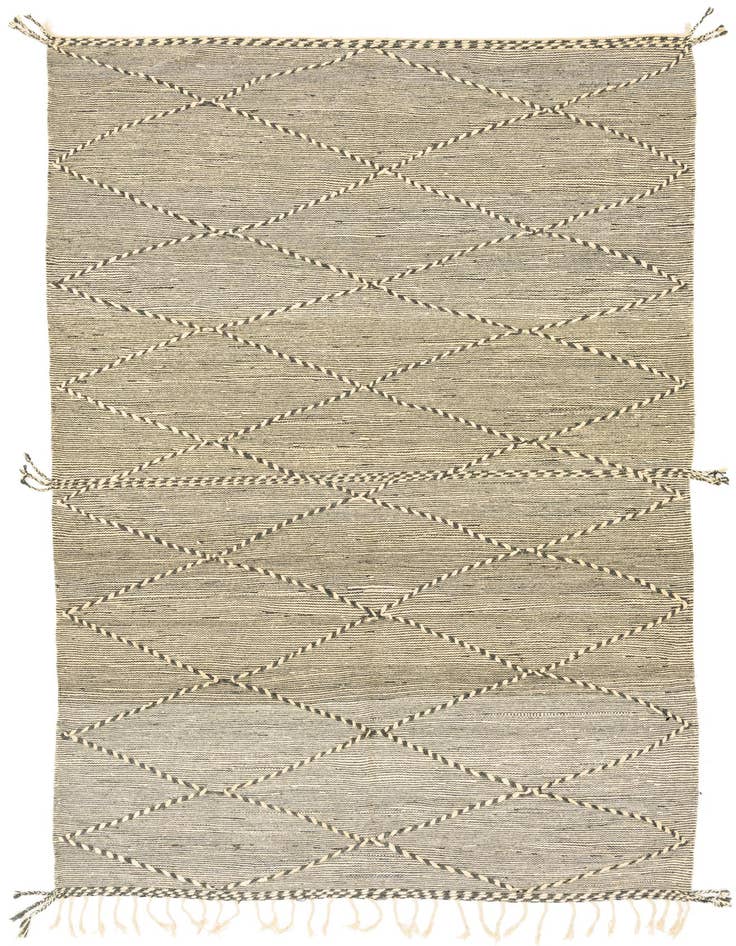 Detail image of 6' 8 x 11' 2 Hand Knotted Moroccan Wool Rug