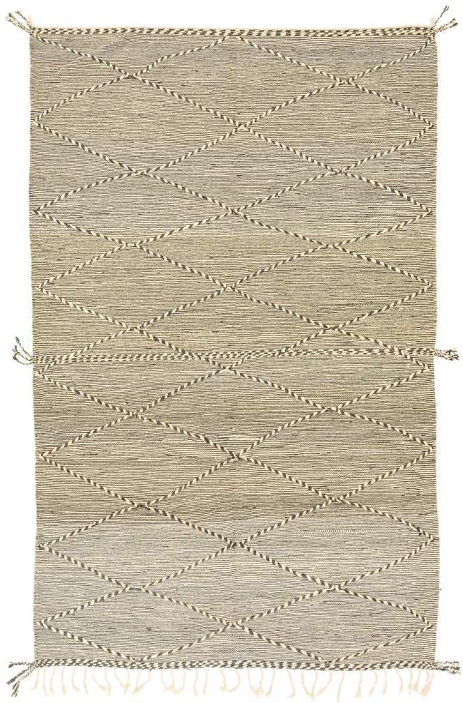 6' 8 x 11' 2 Hand Knotted Moroccan Wool Rug