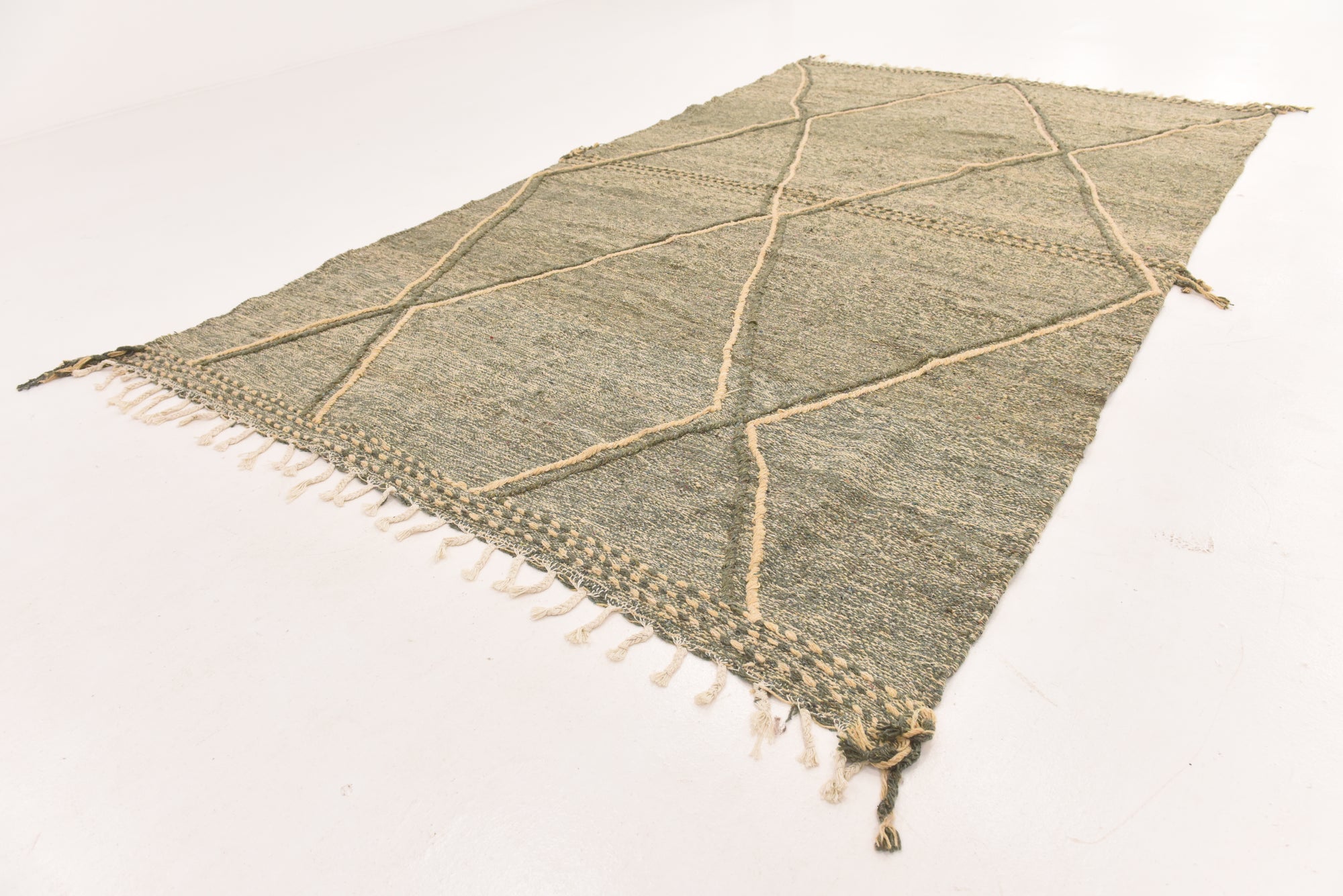 6' 11 x 11' 6 Hand Knotted Moroccan Wool Rug