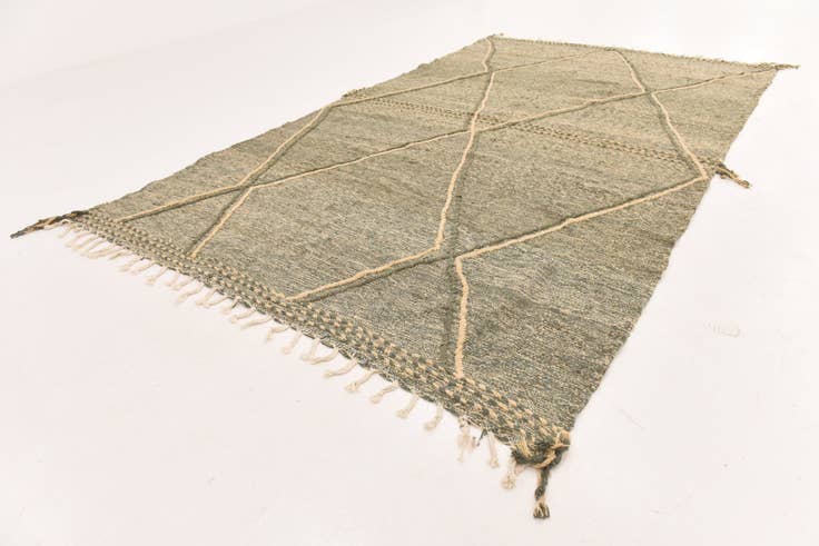 Detail image of 6' 11 x 11' 6 Hand Knotted Moroccan Wool Rug
