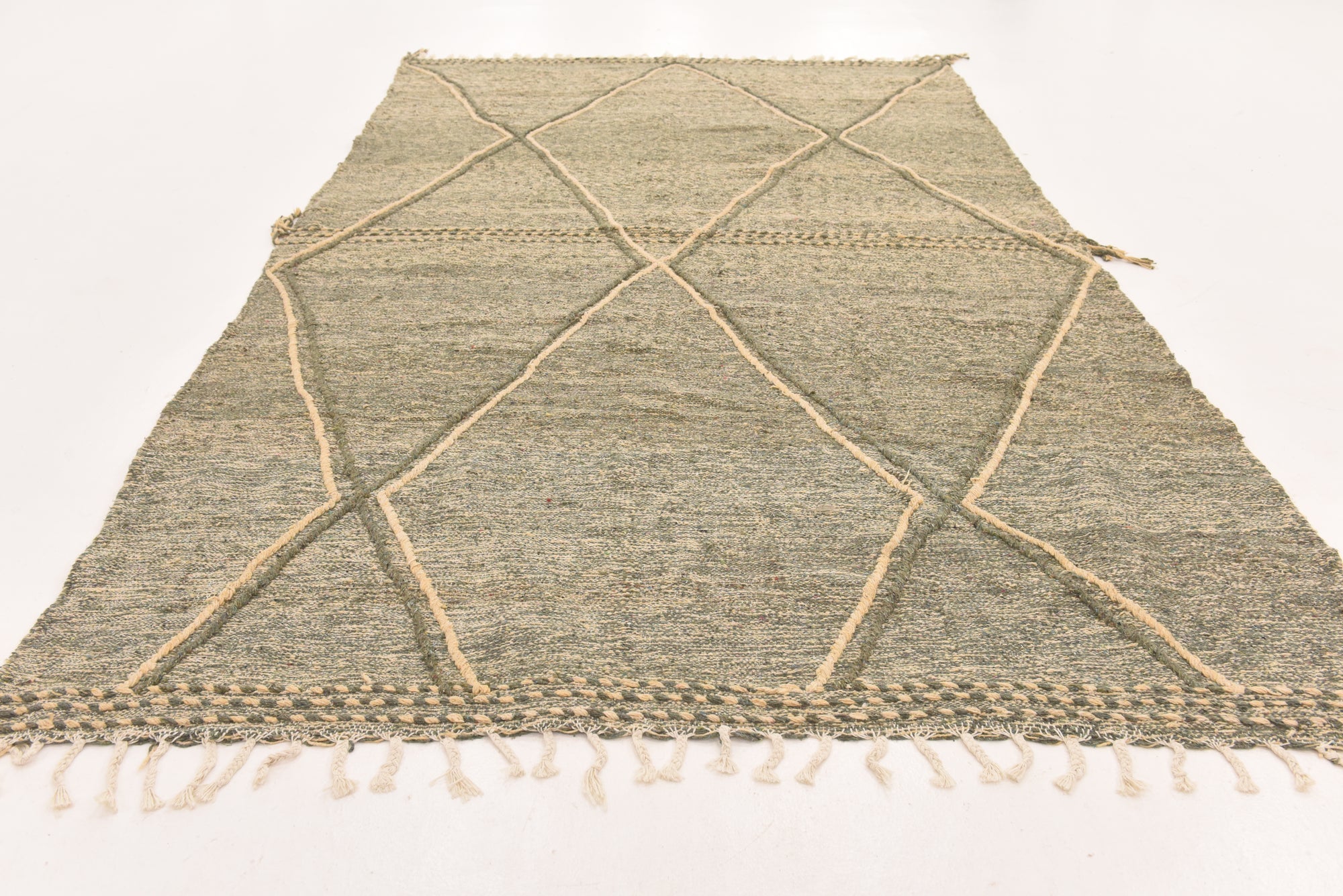 6' 11 x 11' 6 Hand Knotted Moroccan Wool Rug