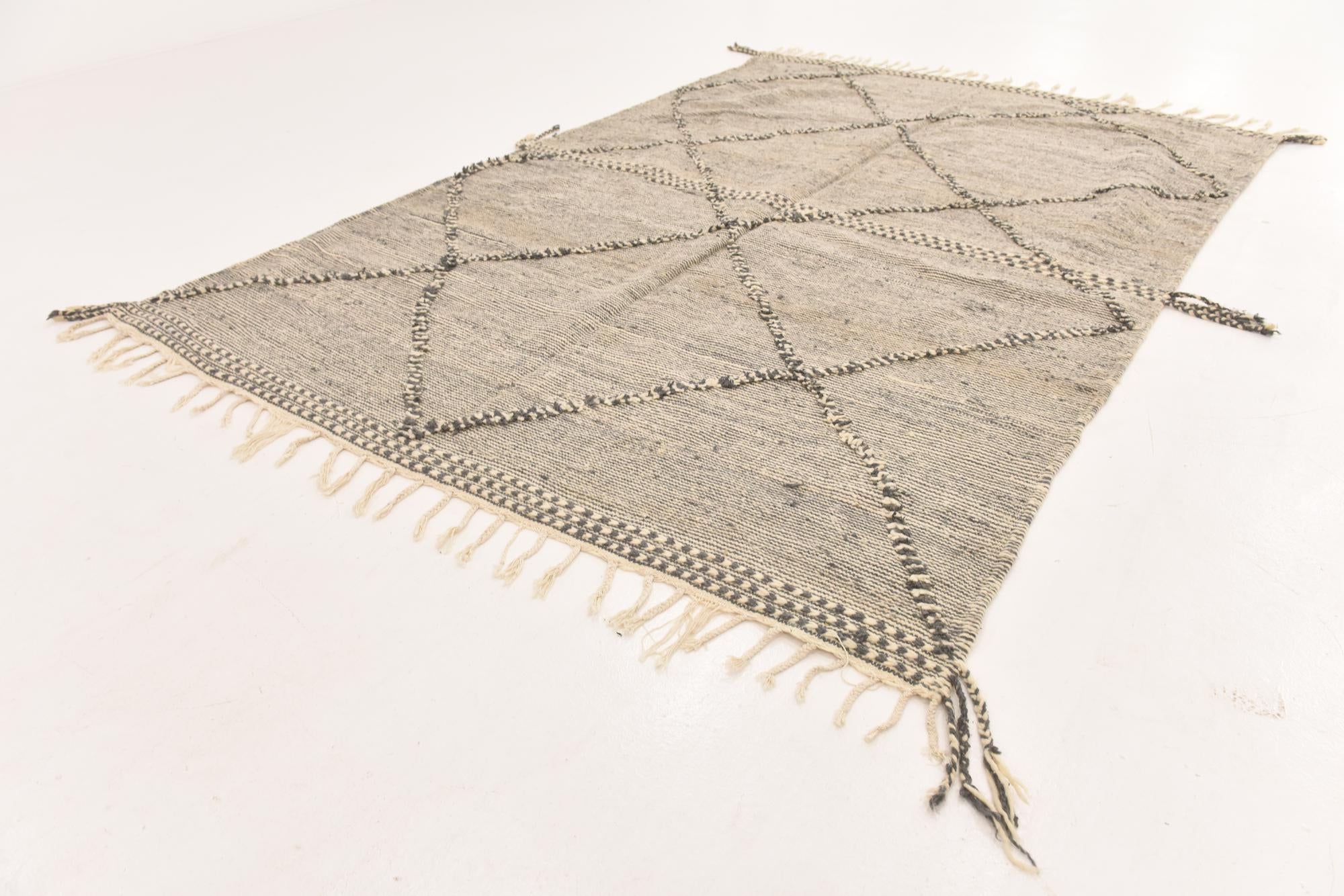 6' 8 x 9' 10 Hand Knotted Moroccan Wool Rug