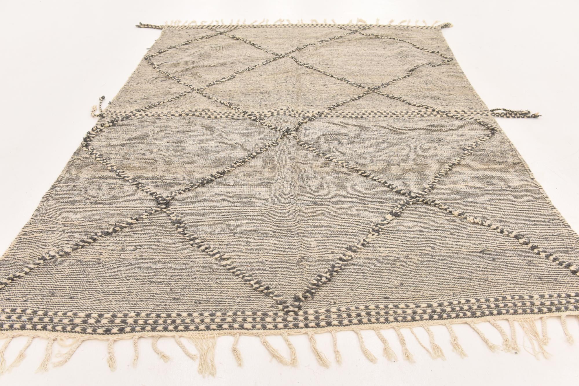 6' 8 x 9' 10 Hand Knotted Moroccan Wool Rug