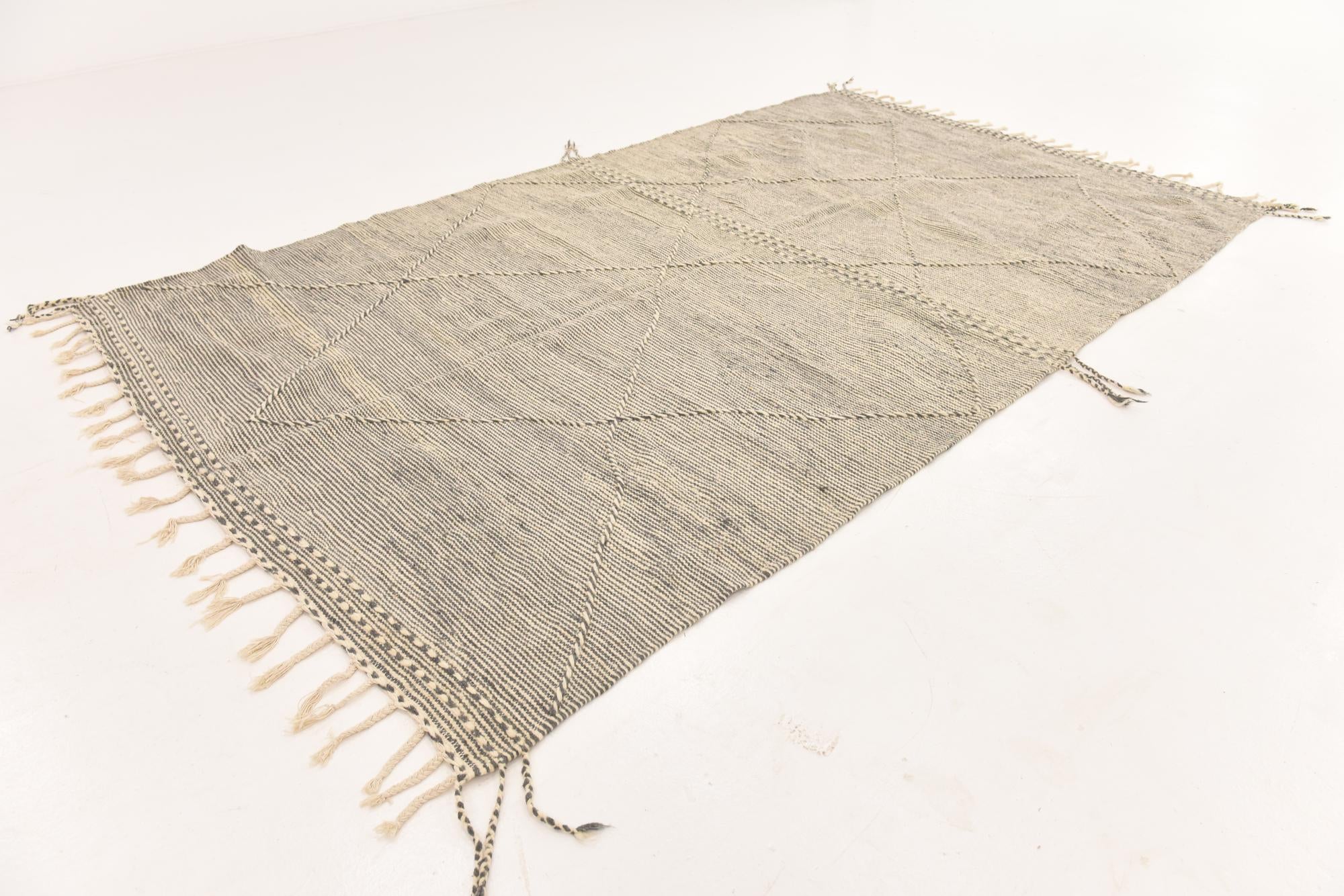 6' 5 x 10' 9 Hand Knotted Moroccan Wool Rug
