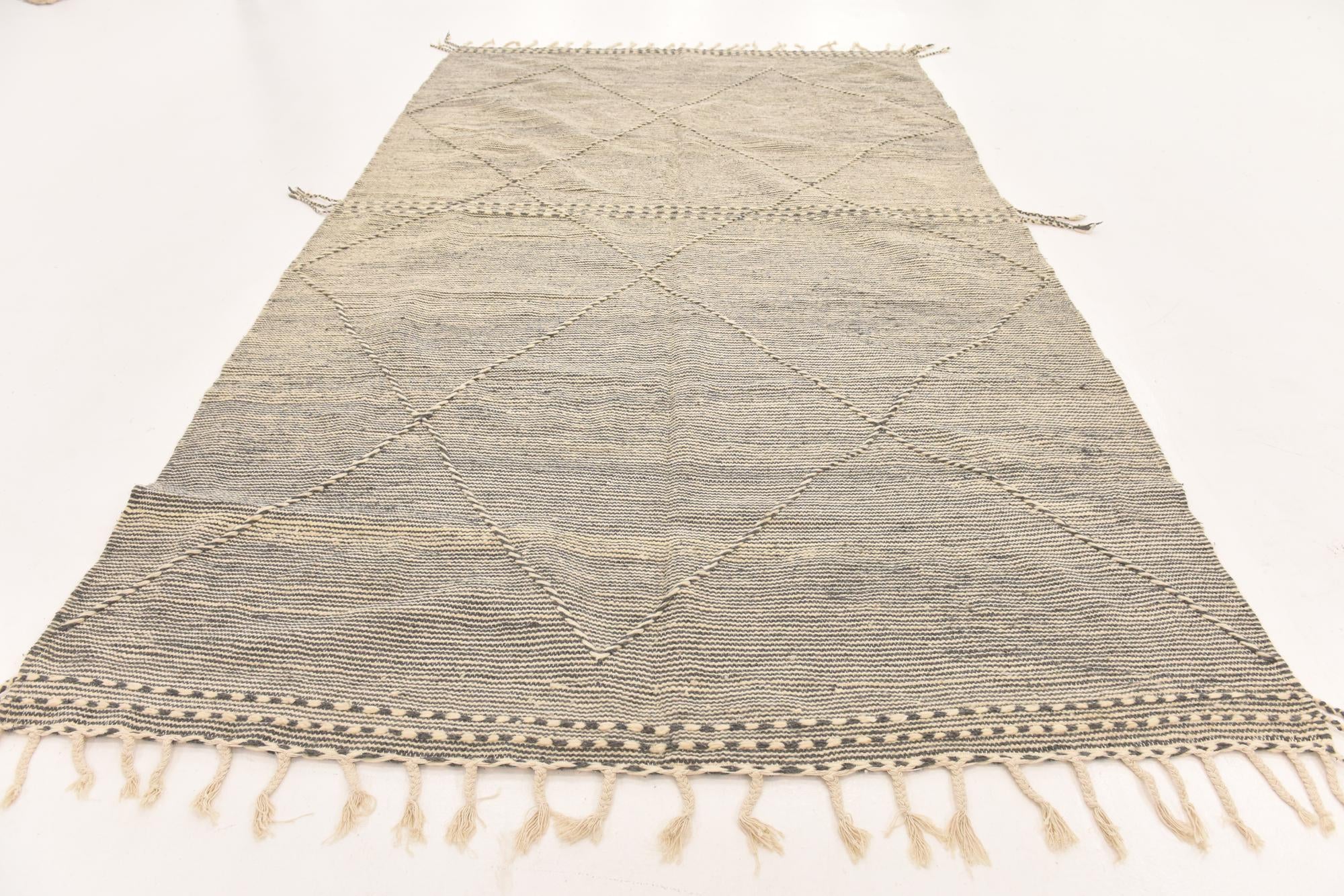 6' 5 x 10' 9 Hand Knotted Moroccan Wool Rug