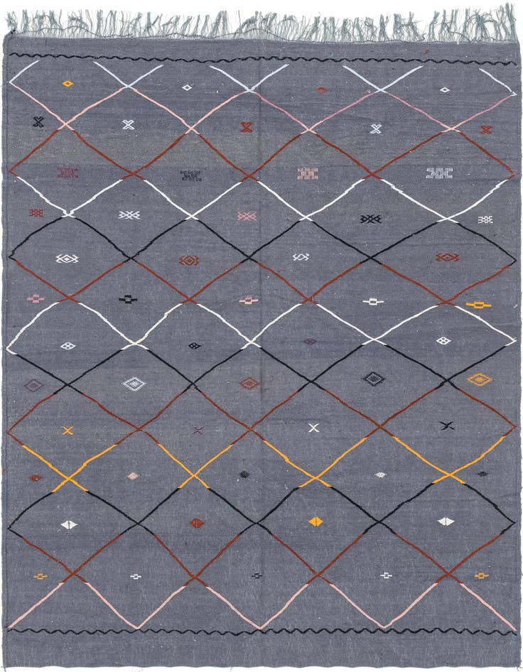 Detail image of 6' 5 x 9' 2 Hand Knotted Moroccan Wool Rug