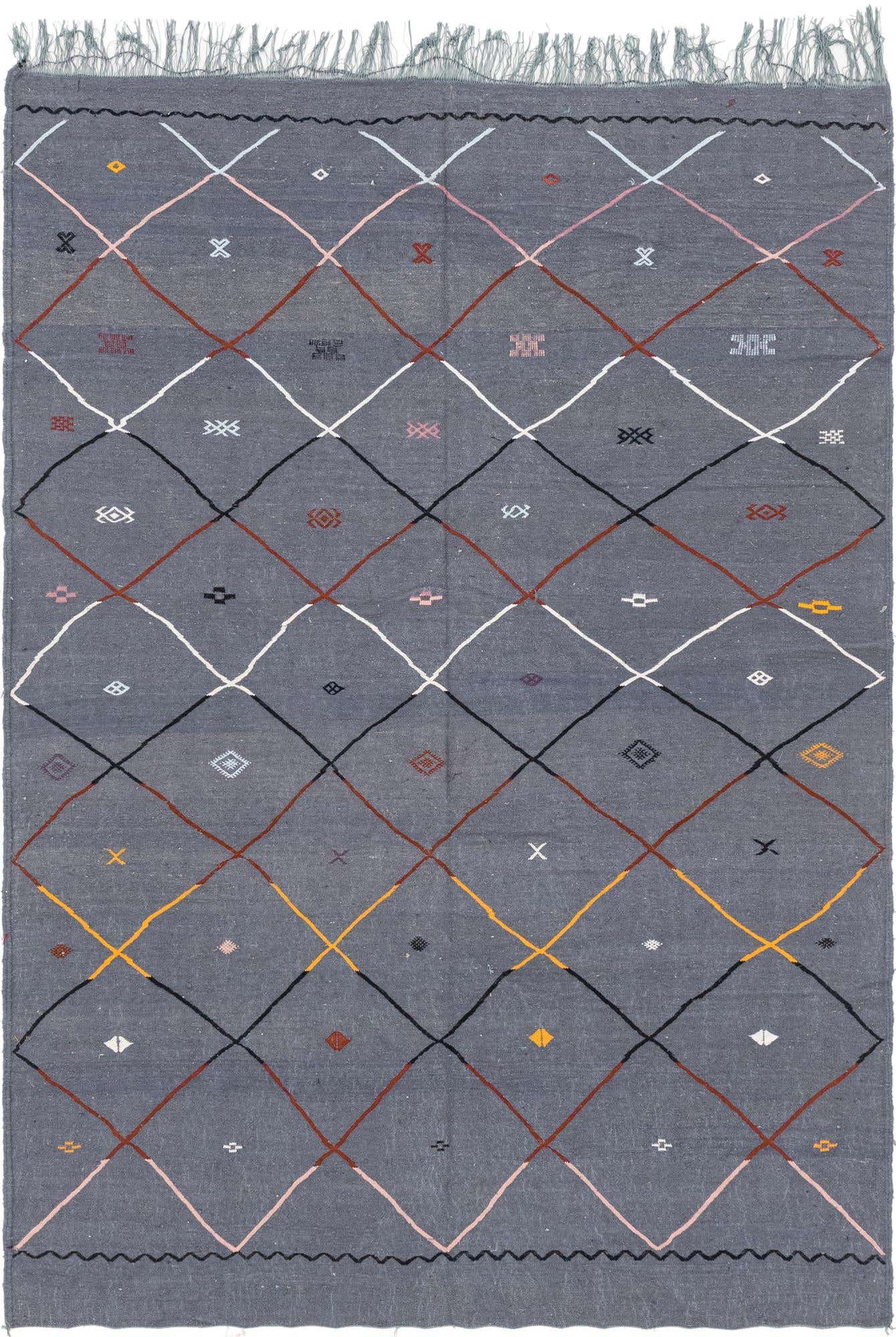 6' 5 x 9' 2 Hand Knotted Moroccan Wool Rug