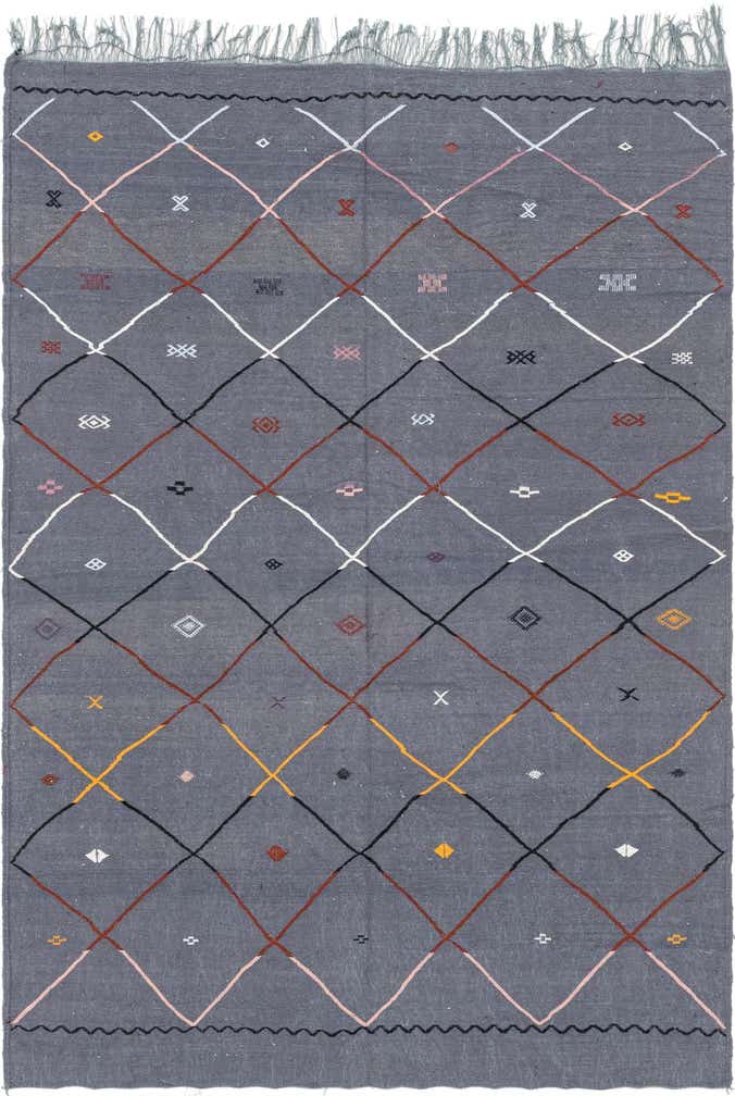 6' 5 x 9' 2 Hand Knotted Moroccan Wool Rug