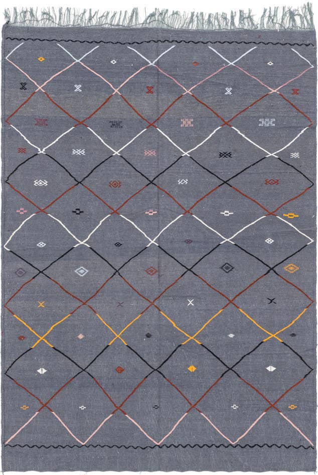 Detail image of 6' 5 x 9' 2 Hand Knotted Moroccan Wool Rug