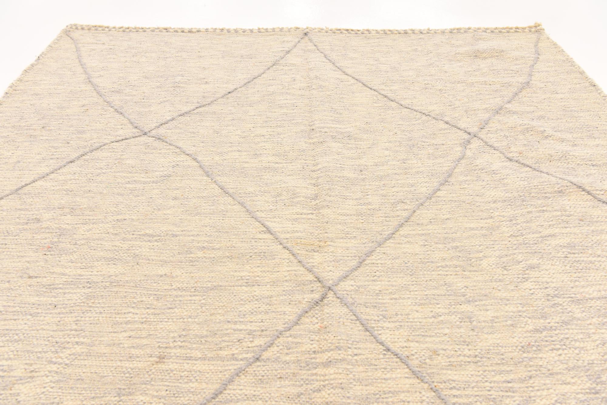 6' 11 x 9' 1 Hand Knotted Moroccan Wool Rug